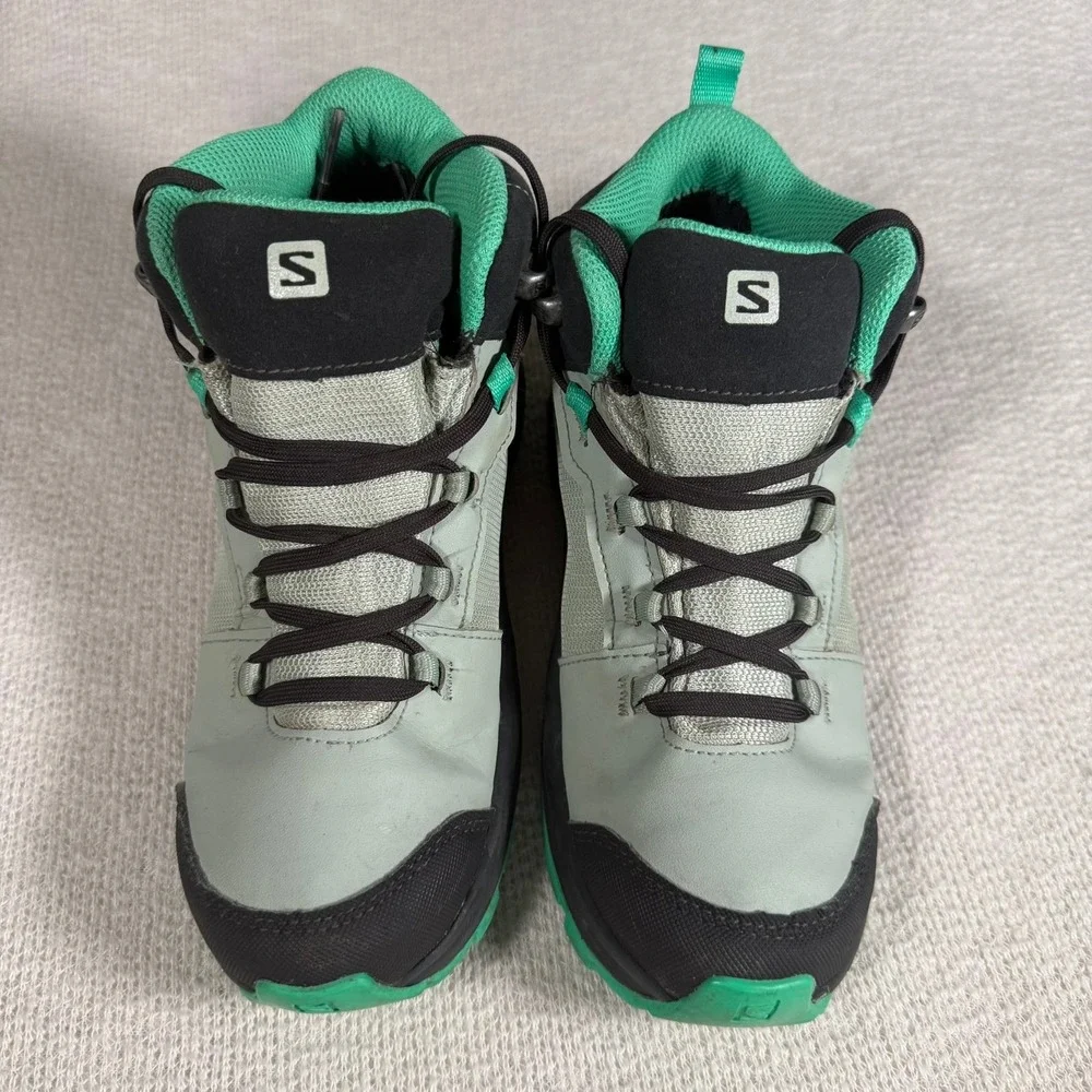 Salomon Outward CSWP Hiking Boots‎ 4 Grey Green Waterproof Kids 412848